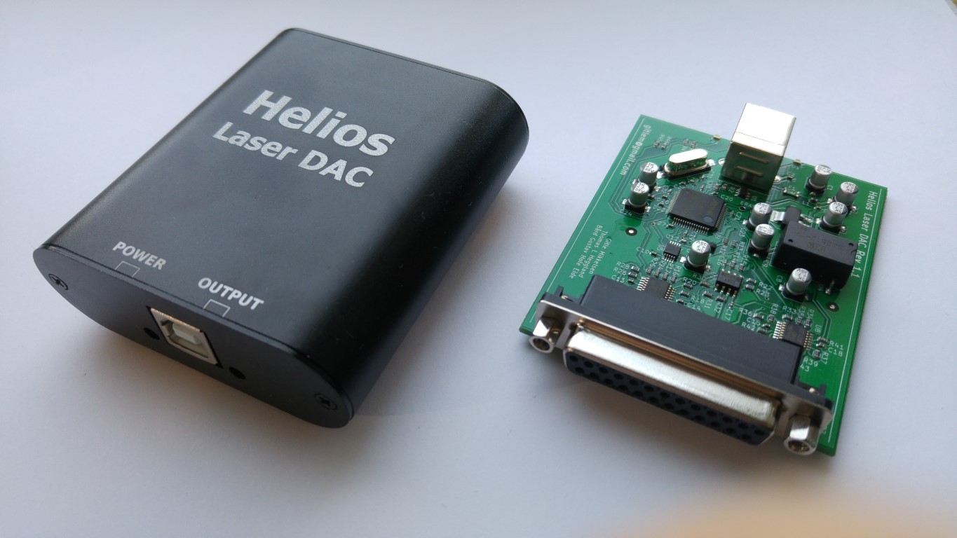 Helios Laser DAC - Low cost laser ILDA projector USB controller adapter