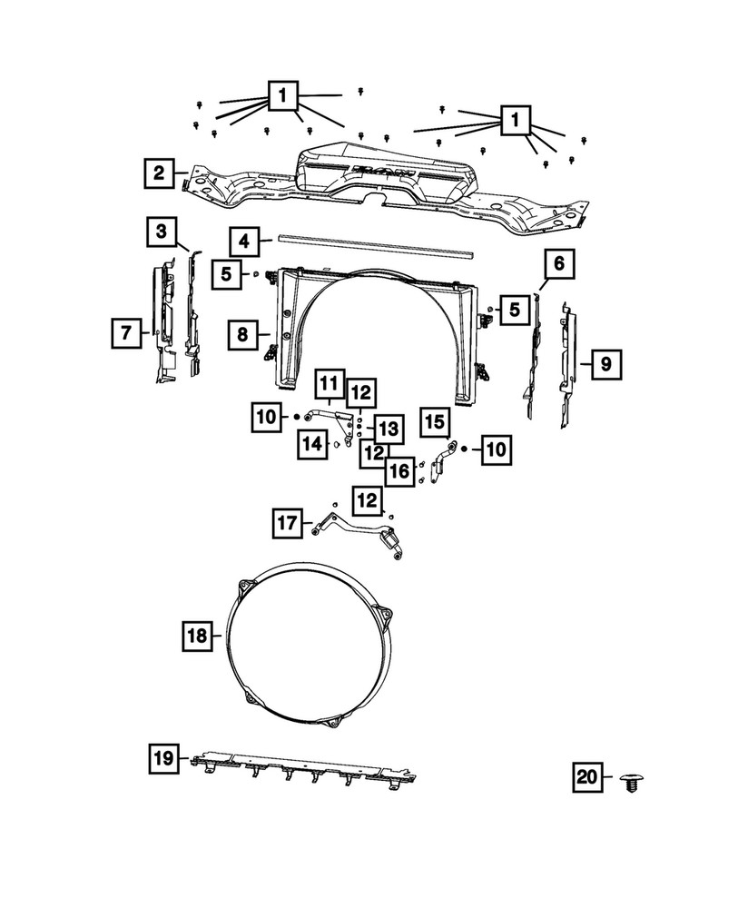 Genuine Mopar Shroud Bracket 68160115AA