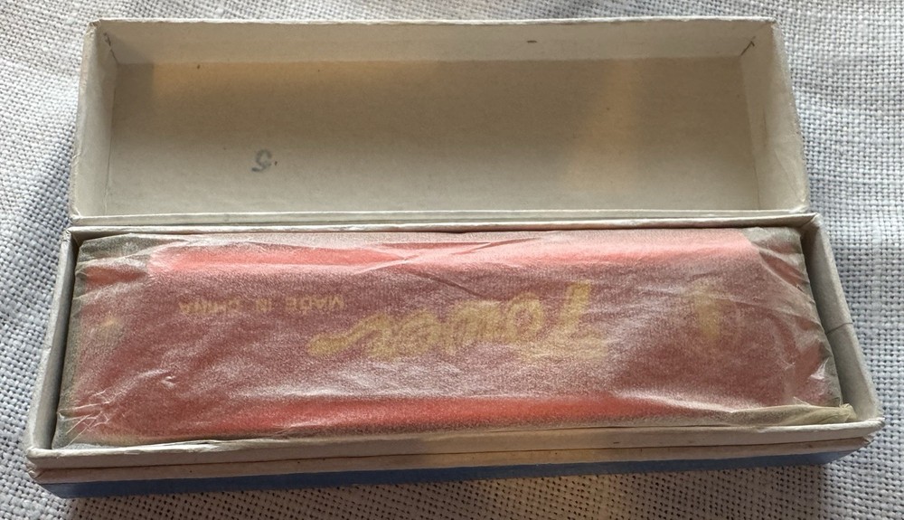 VINTAGE TOWER HARMONICA Never Removed from Box 10 Hole