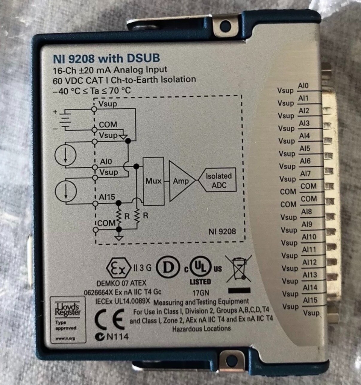 Used NI National Instruments NI-9208 With DSUB high quality Quality Guaranteed
