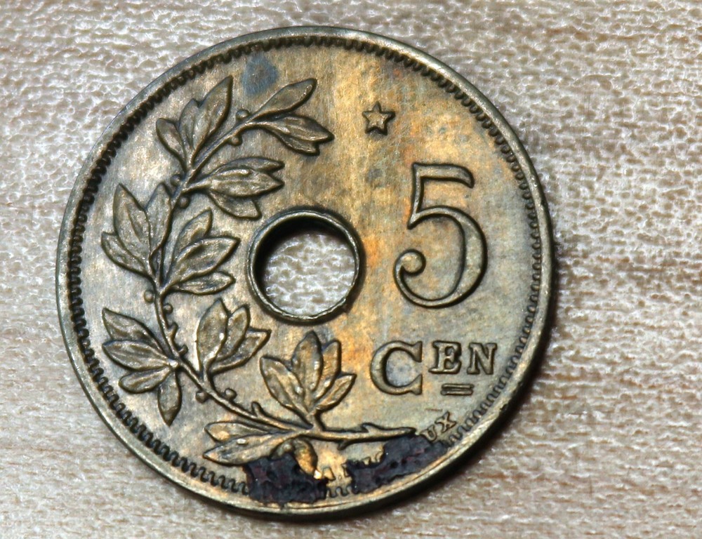1930 Belgium 5 Centimes Dutch text
