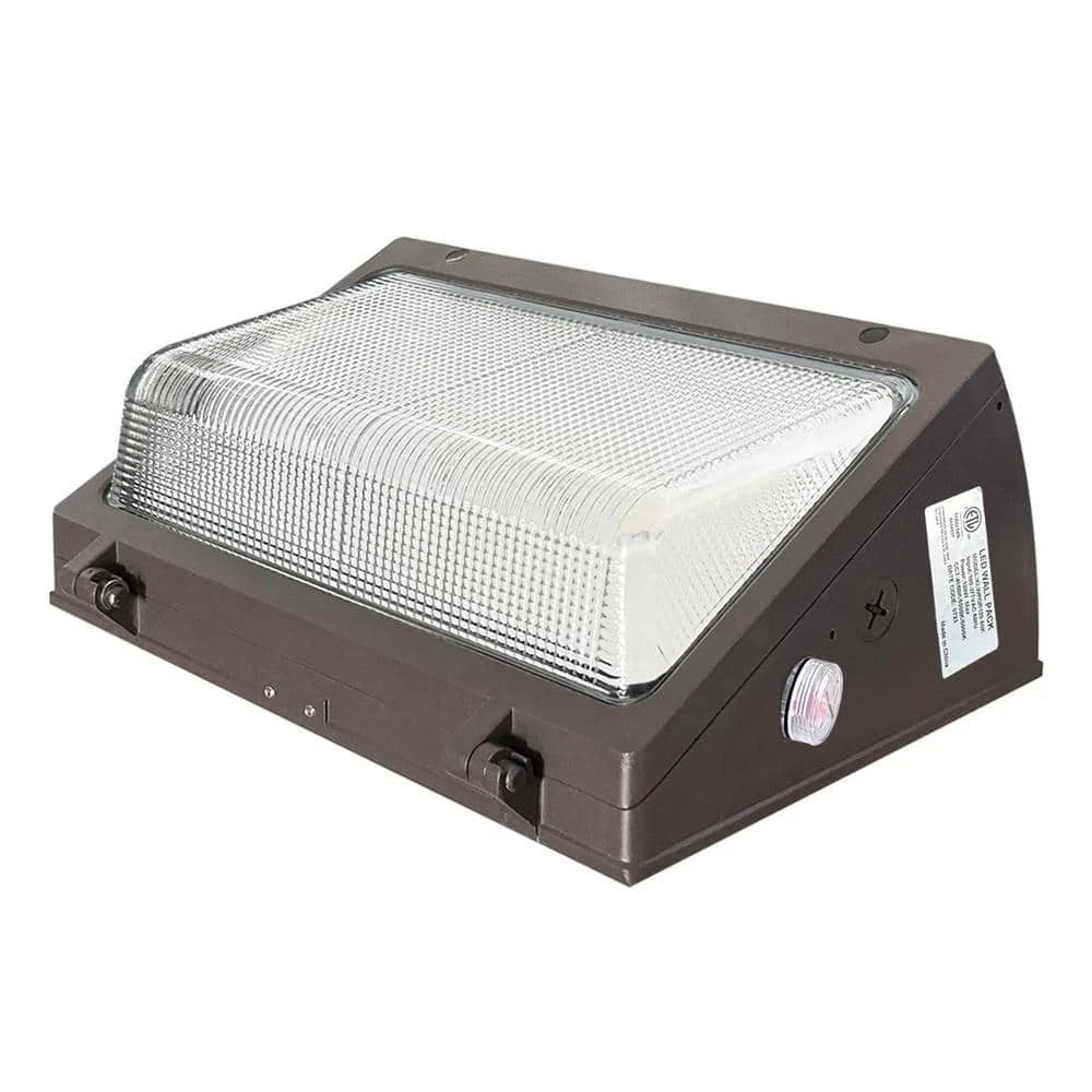 40/60/80- Watt 10000 Lumen Integrated LED Bronze Dusk to Dawn Wall Pack Light,