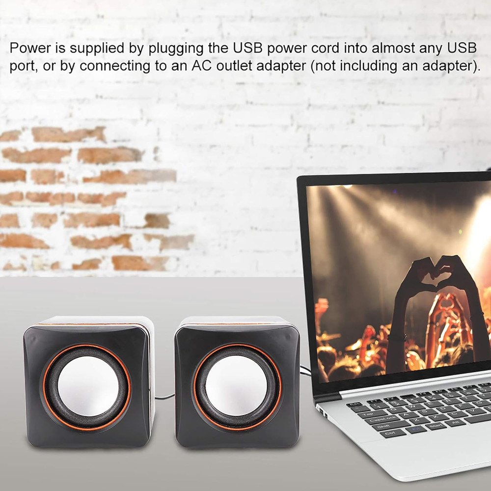 Computer Speakers for Desktop PC, Laptop, USB Powered External Stereo Speaker, V
