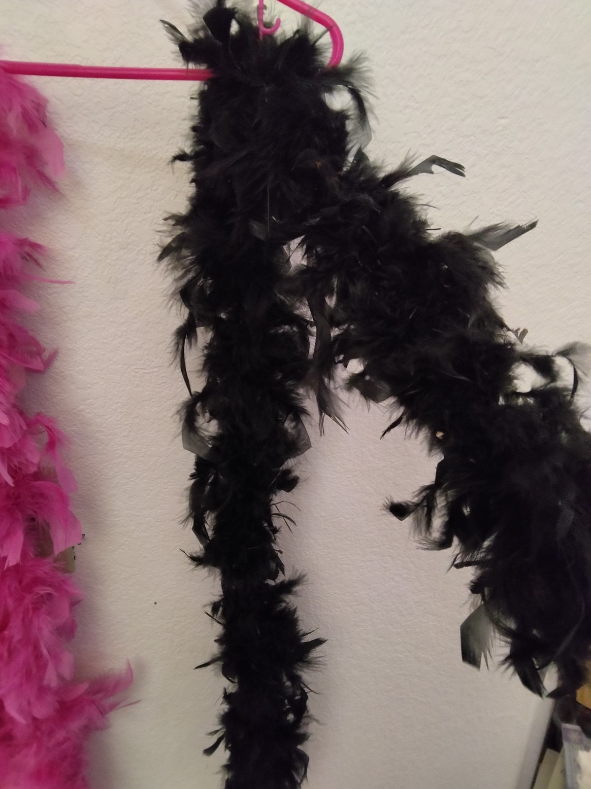 Pair of Genuine Feather Boas (One Pink & One Black)