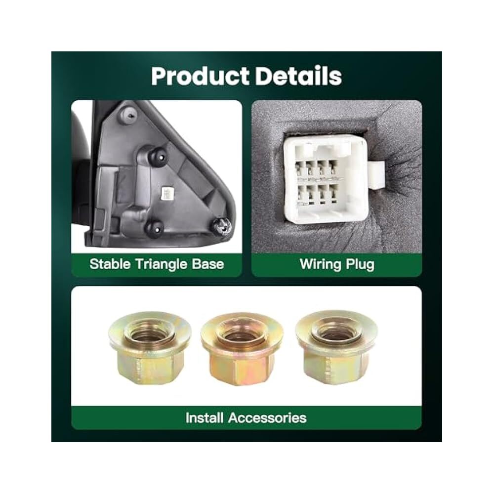 Side Mirror, Power Adjustment & Heating, Passenger Side, Select Fitment