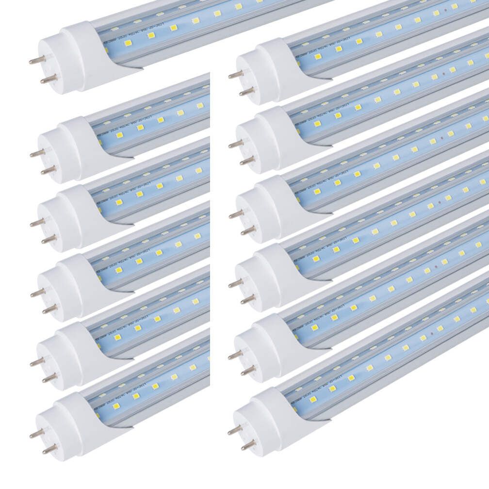 G13 4FT 40W T8 LED Tube Light LED Bulbs V Shape 6000K Daylight 2 Pin CLEAR LENS