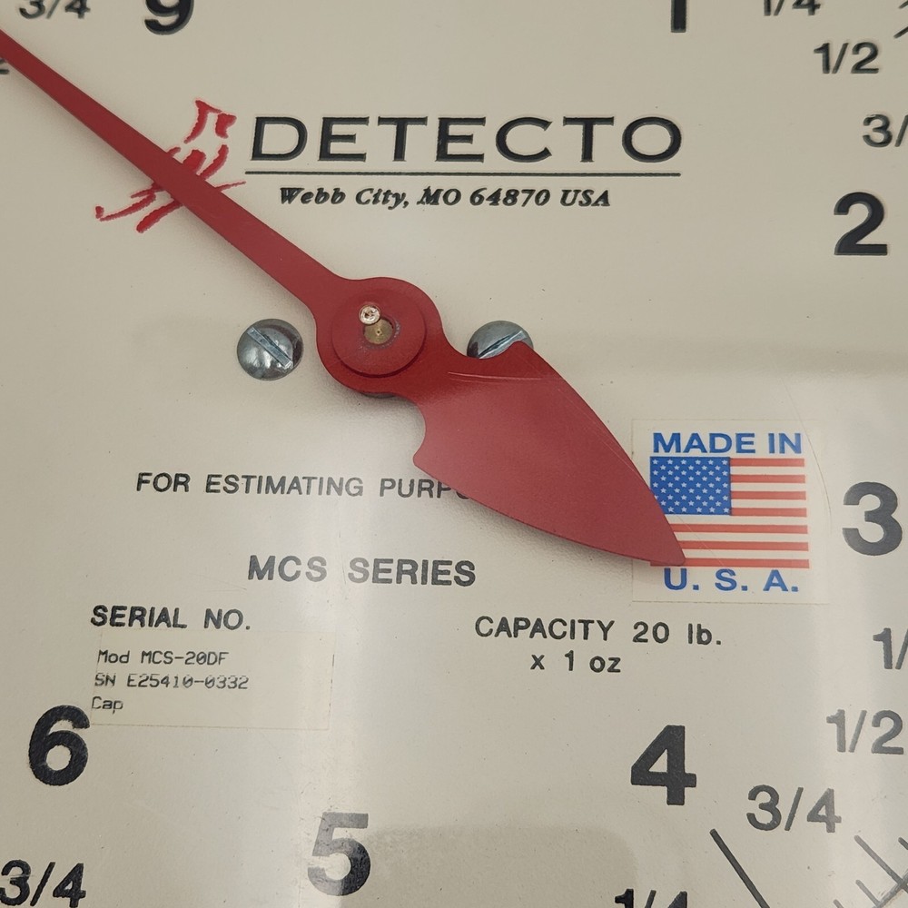 Detecto MCS-20DF Hanging Double Face Dial Scale 20 lb. Capacity With Scoop