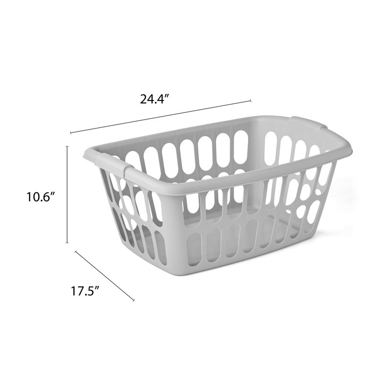 1.5 Bushel Rectangular Plastic Laundry Basket 6 Pack Easy Carry Ventilated New