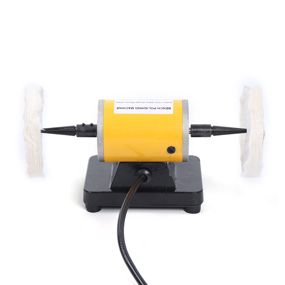200W Bench Lathe Polishing Buffing Machine Jewelry Bench Buffer Polisher Grinder