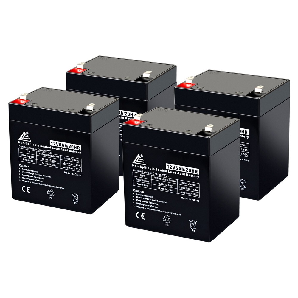 12V 5AH SLA Battery Replacement for Enduring 6-DW-5 - 4 Pack