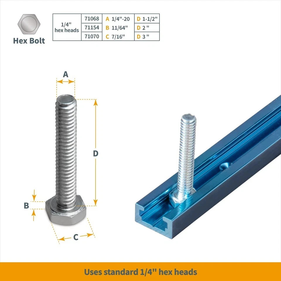 POWERTEC 71066 36 Inch Double-Cut Profile Universal T-Track with Predrilled M...