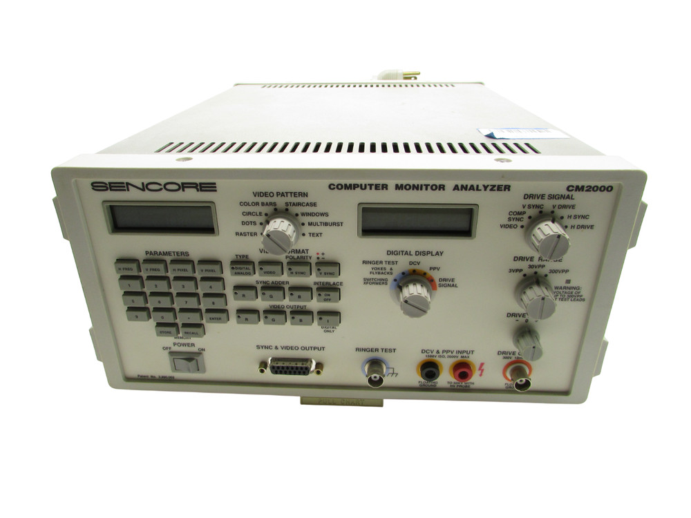 Sencore CM2000 Computer Monitor Analyzer Power Tested