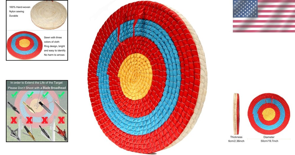 Handmade Straw Archery Target - 19.7" Round