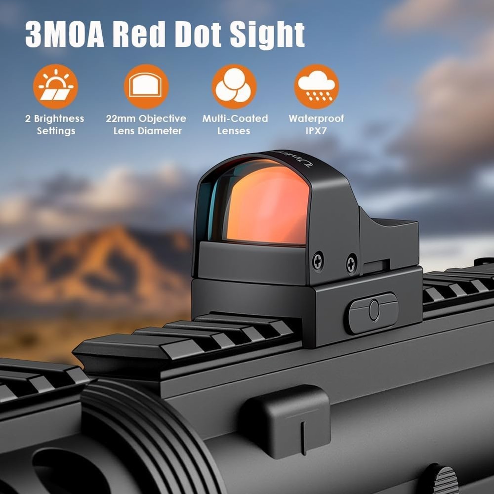 3 MOA Sight Mini Red Dot Scope Sight Reflex Mount Collimator Universal Hunting