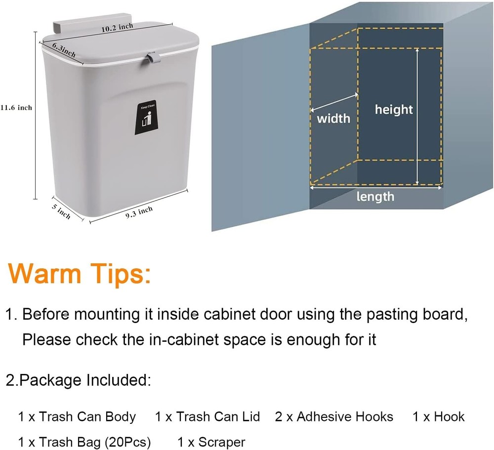 Versatile 2.4 Gallon Kitchen Compost Bin - Effortless, Odorless Waste Management
