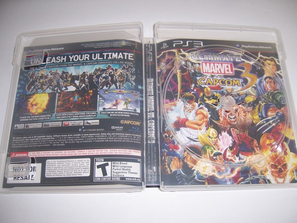 Replacement Authentic Box Case for Ultimate Marvel vs Capcom 3 PlayStation 3 PS3