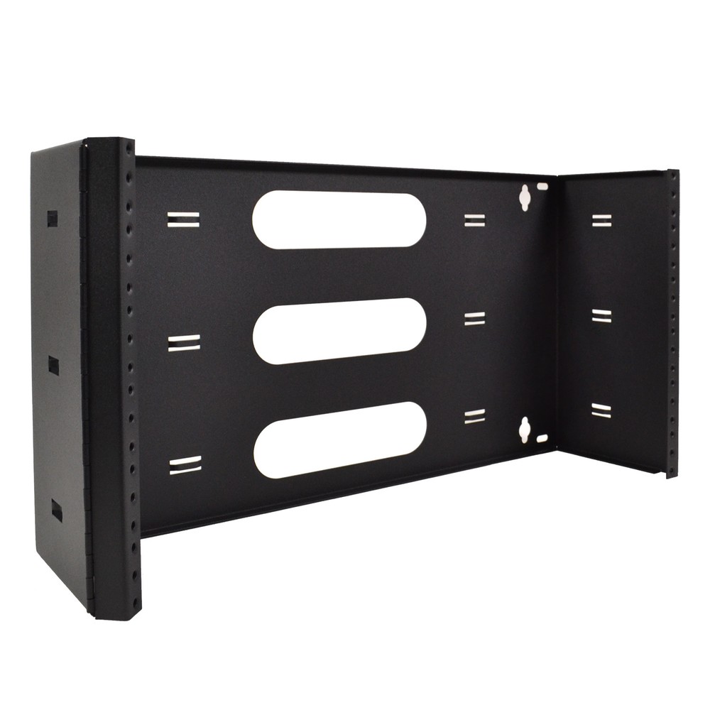 19" Six Space 6U Steel Wall Mount Hinged Swing Out Patch Panel Bracket 6" Deep