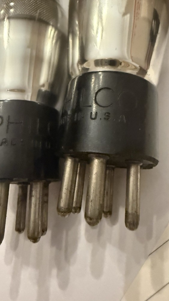 Matched Pair 78 ST Bottle Globe MESH Screen Audio Tubes Philco Engraved