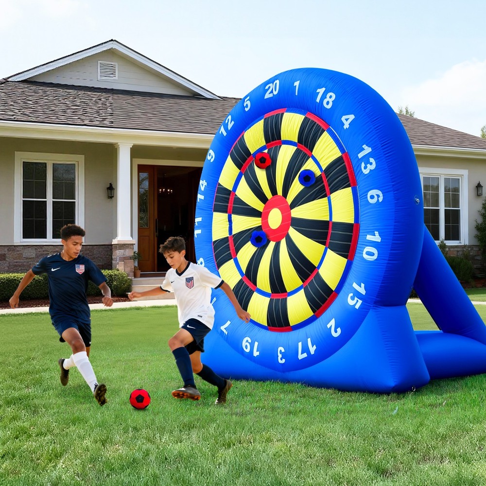 Wellcomer 10FT Inflatable Dartboard Soccer & Archery Target Game