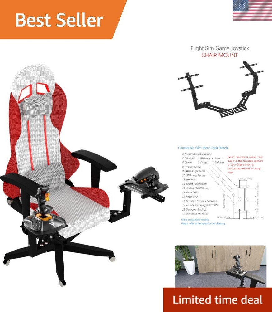 Ultimate Joystick/Hotas Chair Mount: Compatible with Thrustmaster, VKB, Logitech