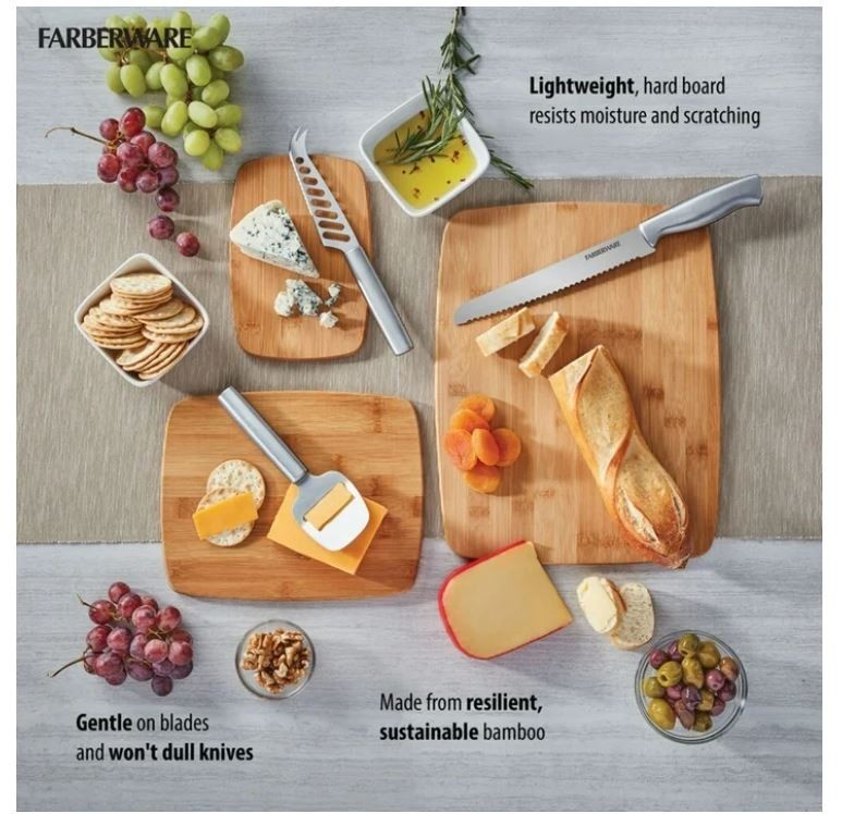 Farberware Classic 3-Piece Bamboo Cutting Board Set