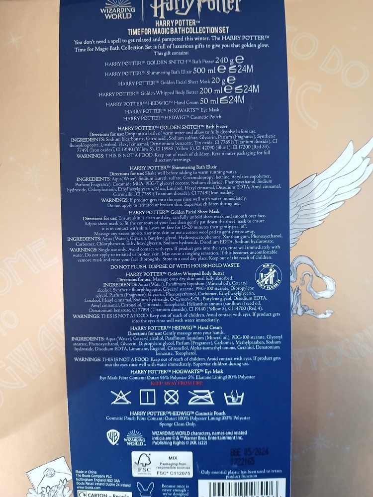 Harry Potter Gift Bundle, Bath collection set, Box, Makeup, Backpack.