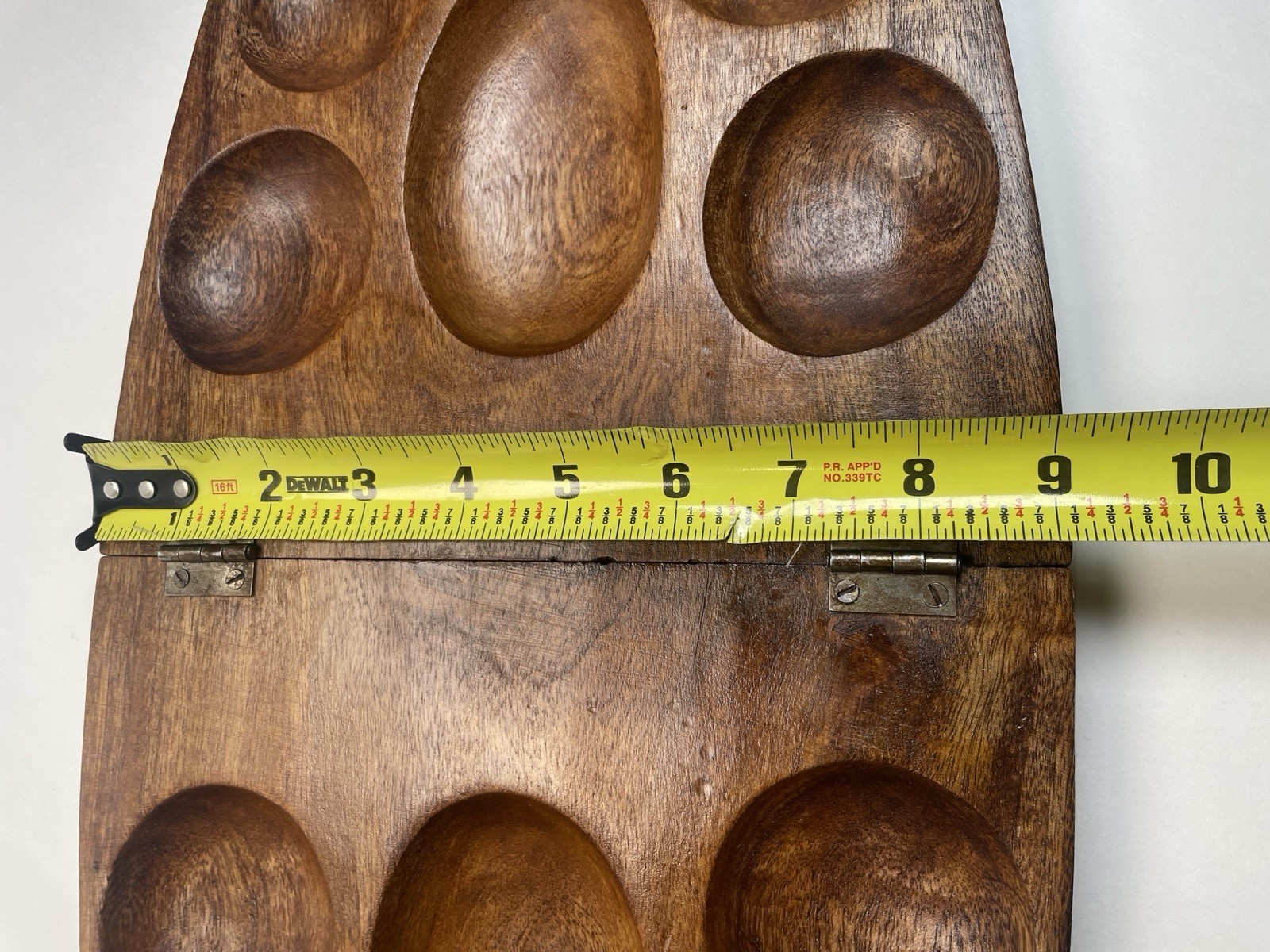 VTG Hand Carved Hinged Mancala Board With Handles 26” x 9” Beautiful!