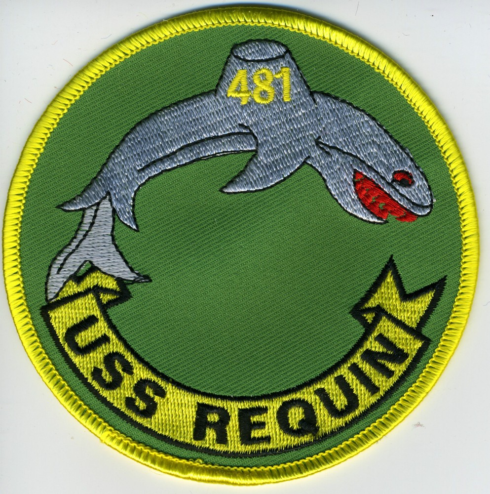 USS Requin SS 481 Grn Bkgnd BC Patch Cat No C6881