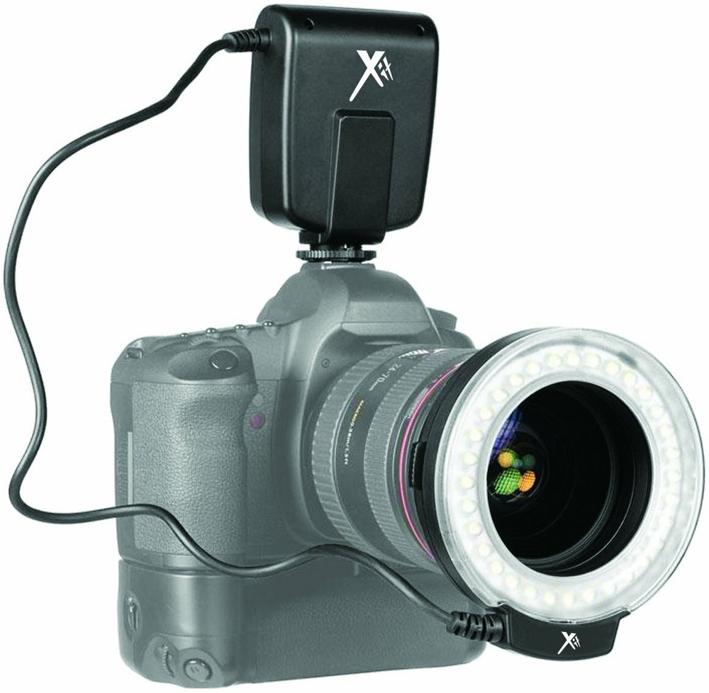 Xit XTLMRUN Pro Series Universal 2-In-1 LED Macro Ring Light (Black)