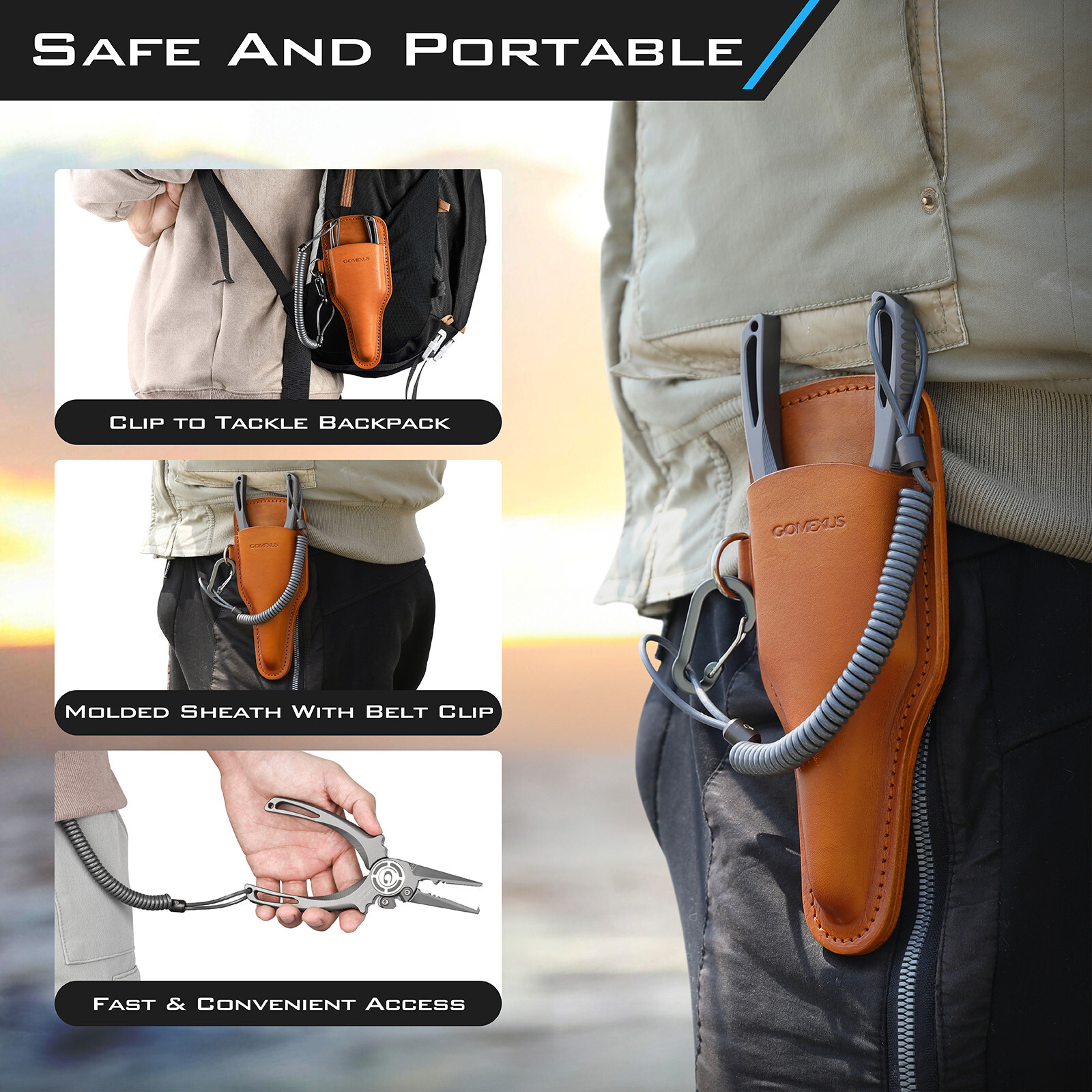 Gomexus Titanium Fishing Plier 7 for Inshore Fishing Swimbait Fishing Never Rust