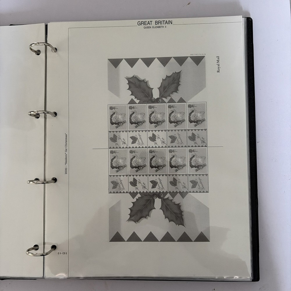 Royal Mail Smilers Luxury Padded Album, CS1-5, 7-12, 2000-2002, Used. No Stamps
