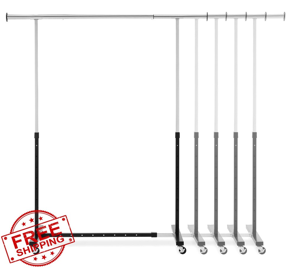 Whitmor Rolling Garment Rack, Adjustable Clothes Hanger