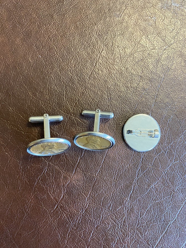 1936 Lincoln Cent Cufflinks and Pin