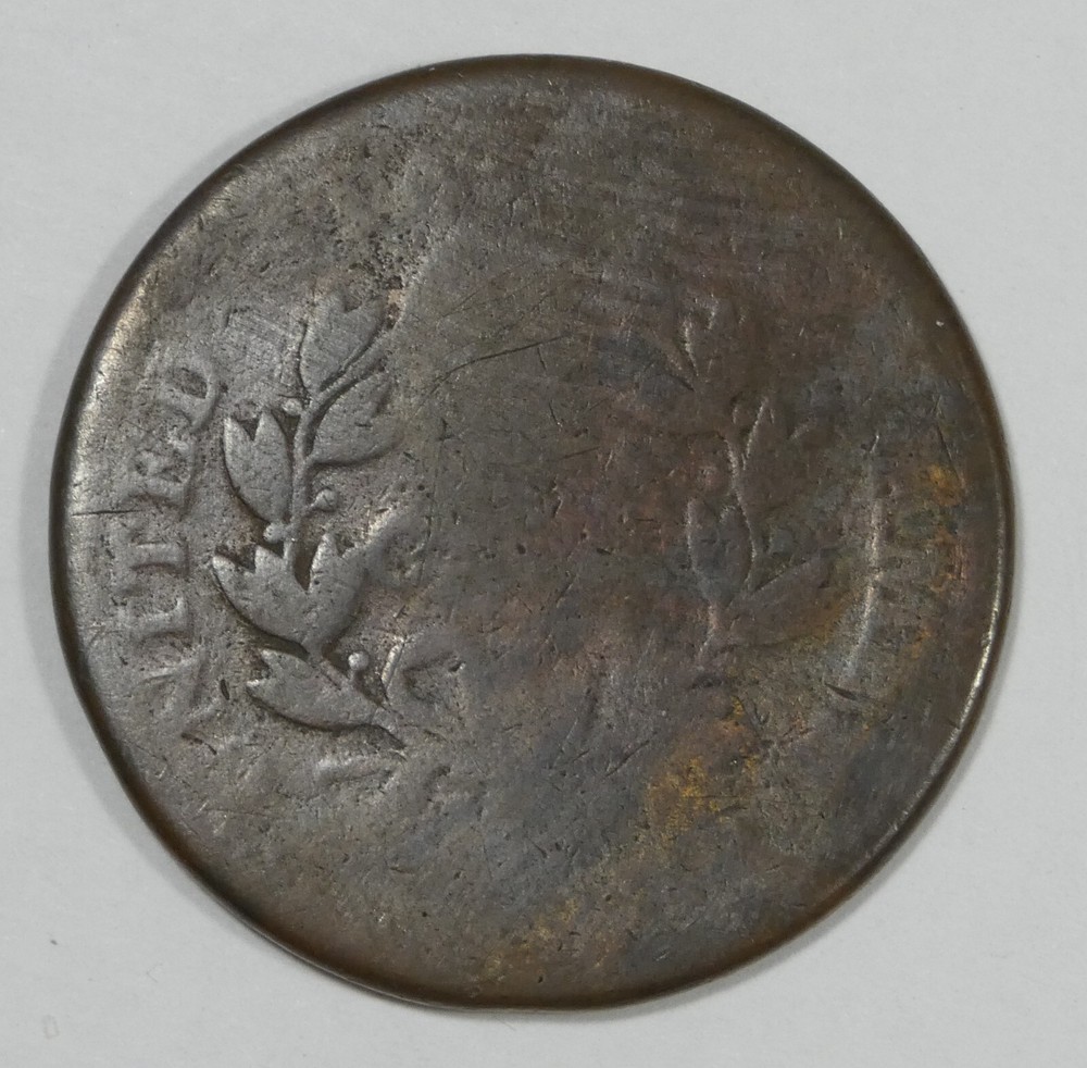 1802 Draped Bust Large Cent AG 1c ~ obverse surface mark