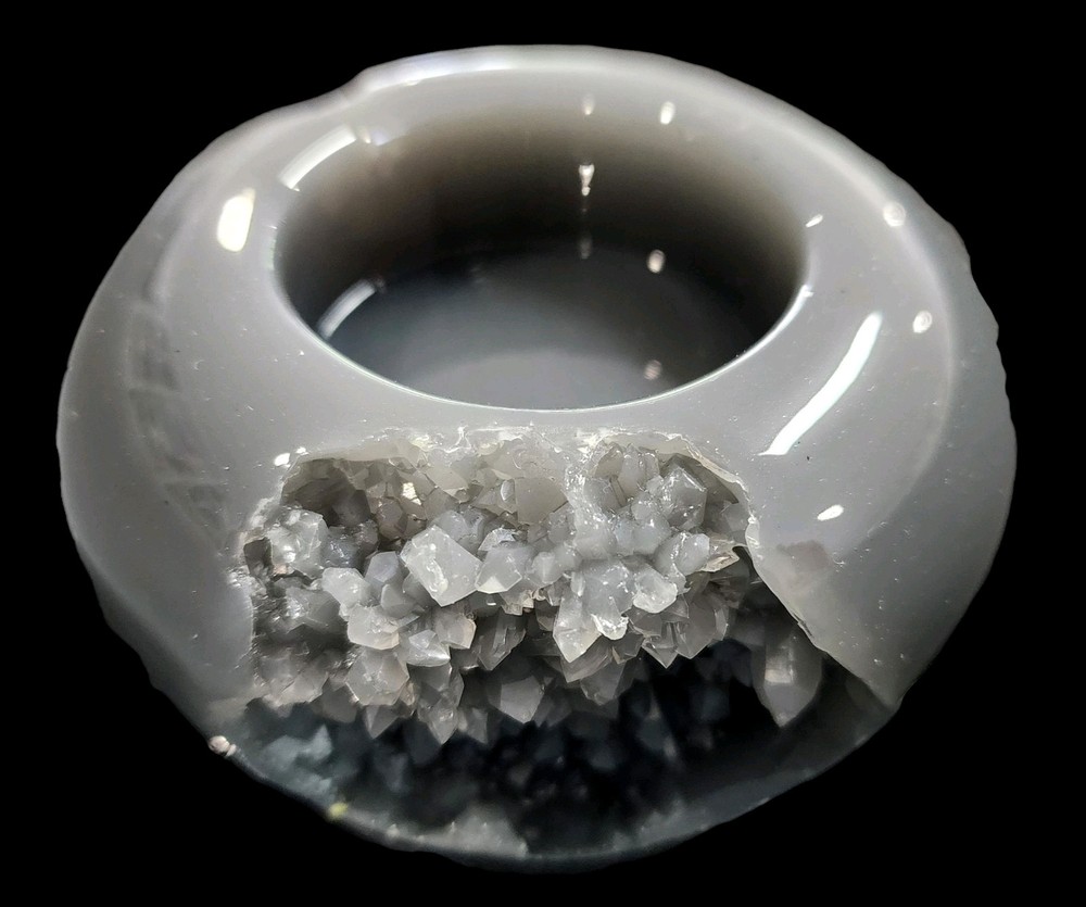 Small ROUND Druzy Tealight Holder Silicone Mold AU