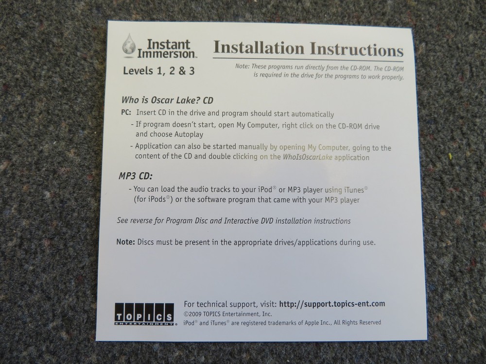 Instant Immersion Spanish Levels 1, 2, 3 Computer Software PC/MAC (9 Discs,2009)