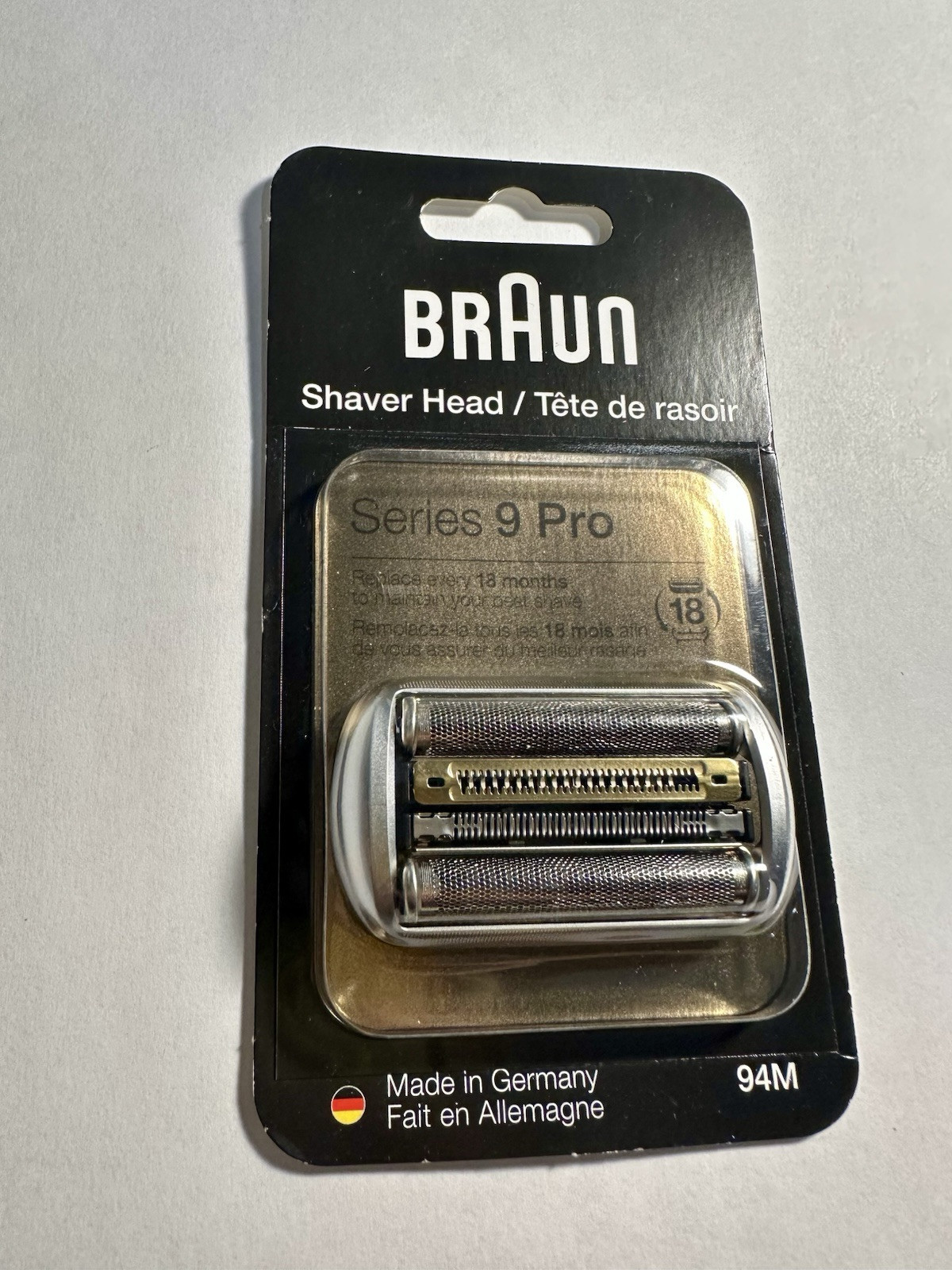 AUTHENTIC Braun Replacement Shaver Head 94m Silver-Compatible w Series 9 pro-NEW