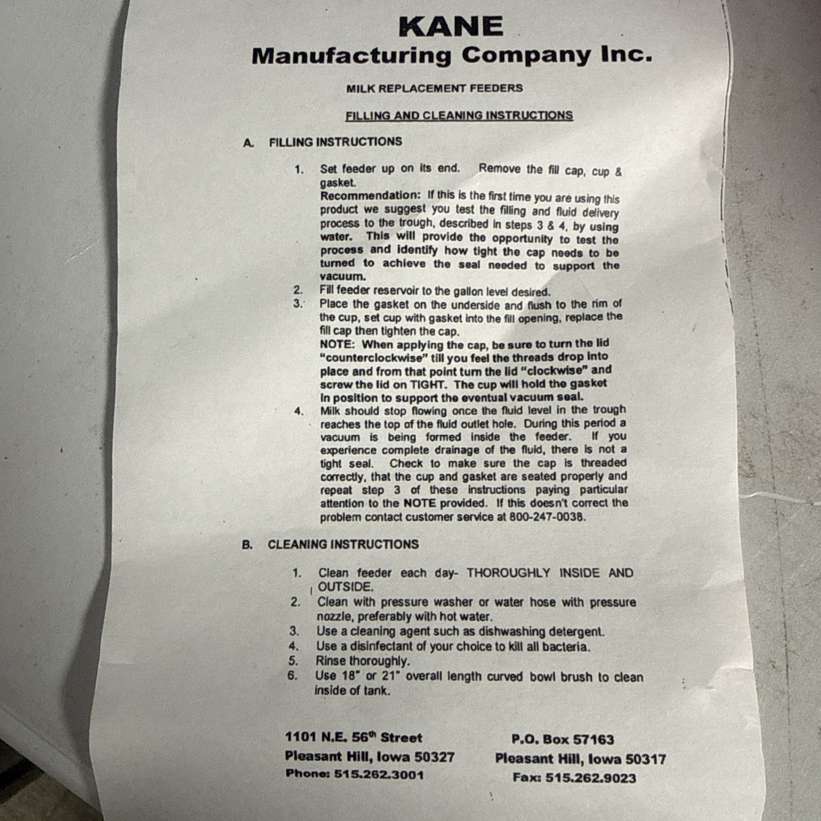 Kane Milk Replacement Drinker - 3 Hole