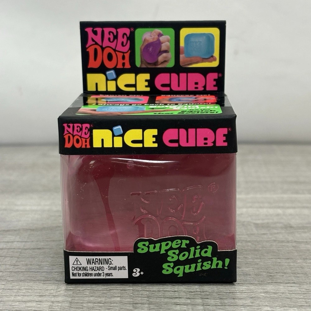 NEW Nee Doh Nice Cube Super Solid Squish Pink Toy, FAST SHIPPING! TL