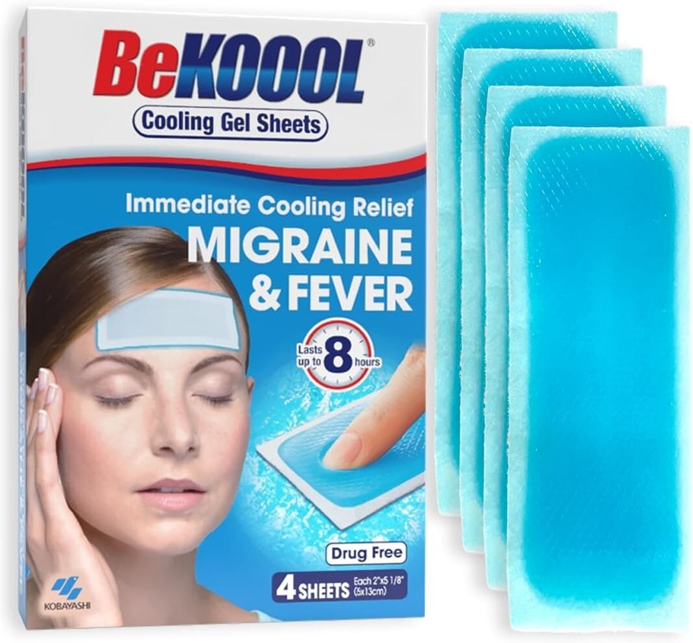 BeKOOOL Migraine Gel Sheets 4 Count