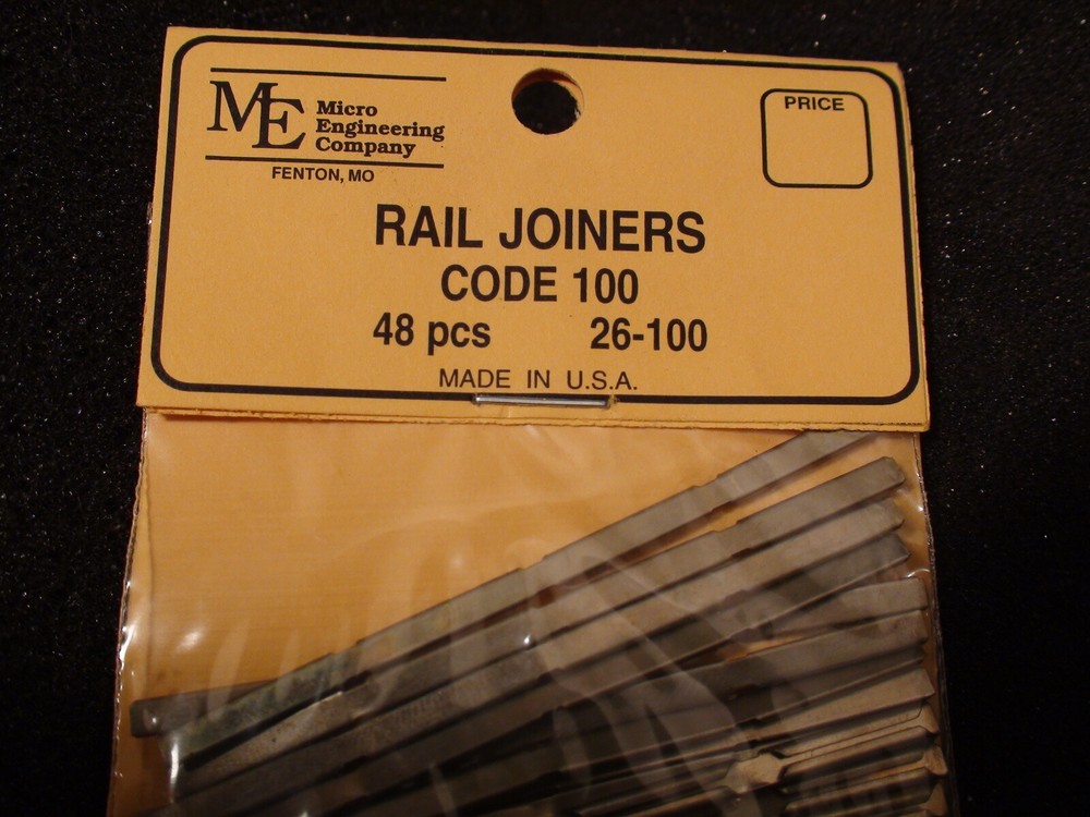 MICRO ENGINEERING #26-100 48PC RAIL JOINERS HO CODE 100 BIGDISCOUNTTRAINS