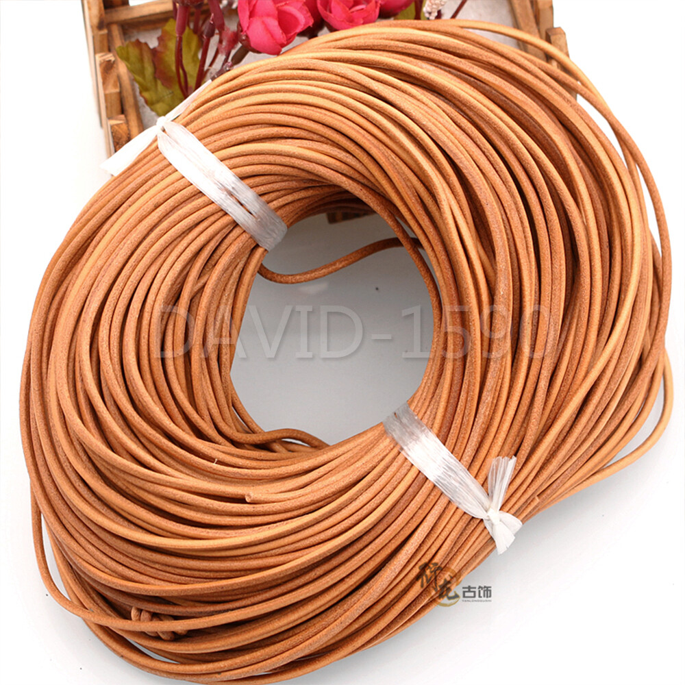 DIY Round Cow Real Leather Cord Lace Rope Weave String for Necklace Bracelet Bag