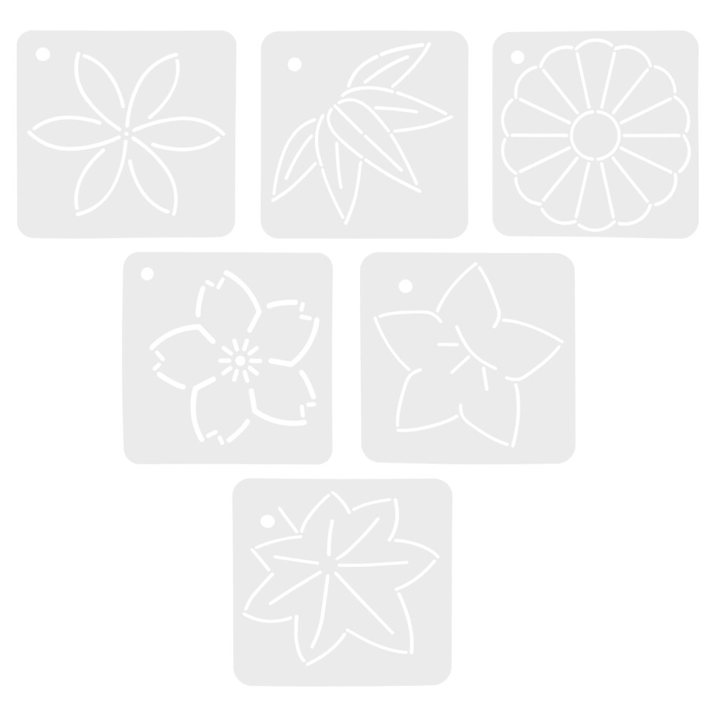 6PCS Flower Design Patchwork Stencils Patchwork Template Quilting Stencils