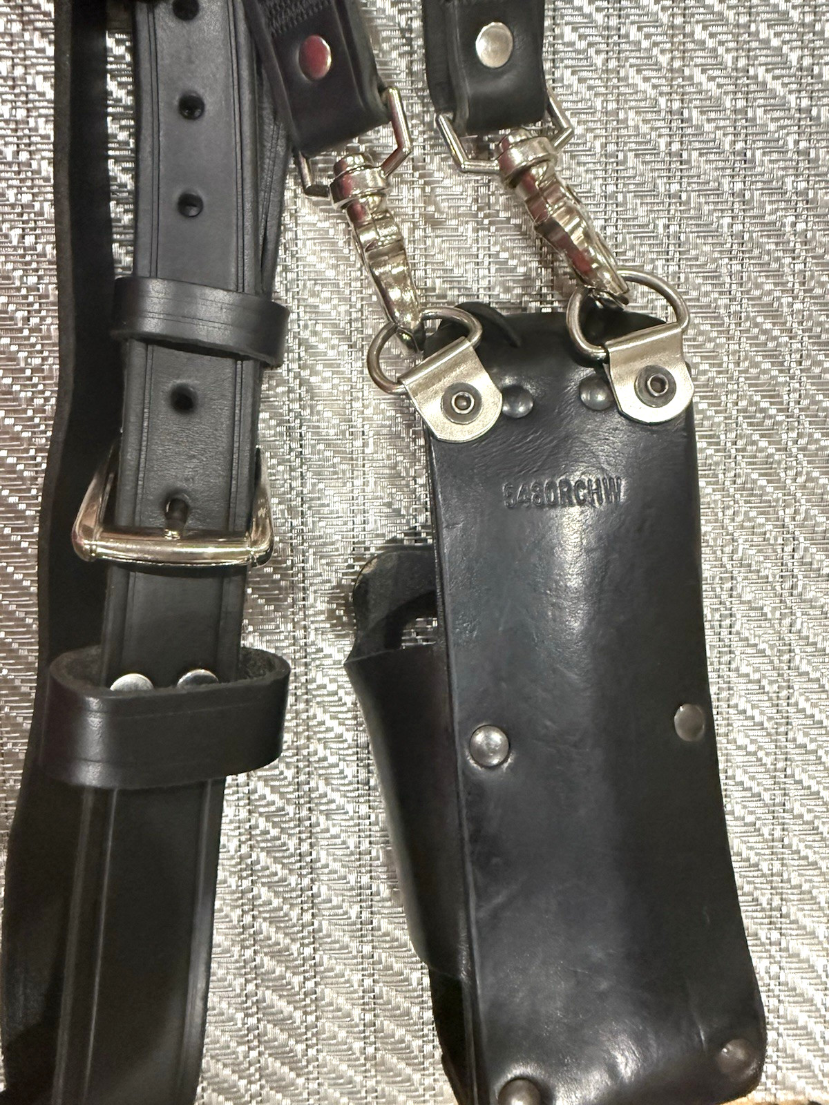 Used Perfect Fit Leather Firefighter Radio Strap