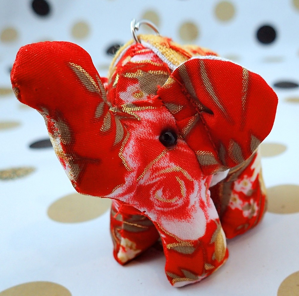 Key Chain Cute Thai Elephant Style Patchwork 2 Inches Mix Colours Gift