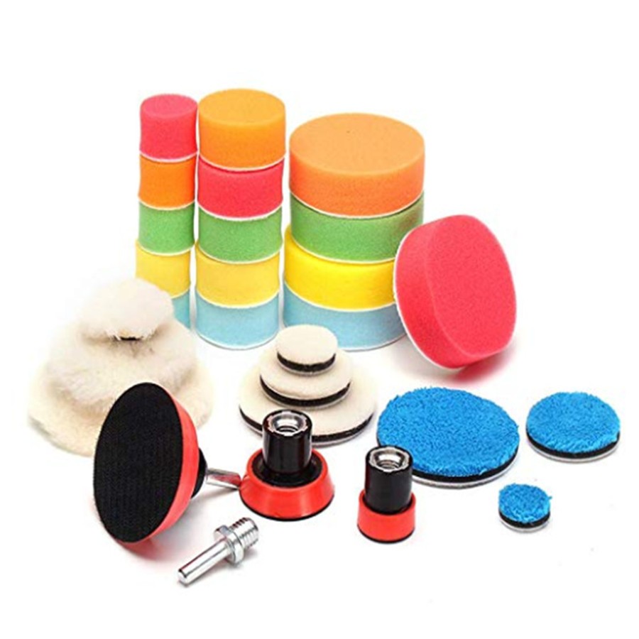 29Pc/Set Drill Buffing Buffer Polishing Pad Mix Size M14 Backing Pad Adapter USA