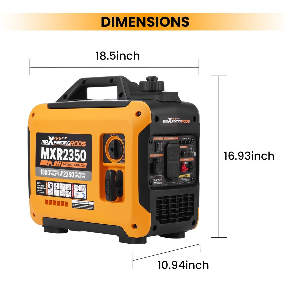 Camping Essential 2350W Inverter Generator, 15A Outlets for Electronics