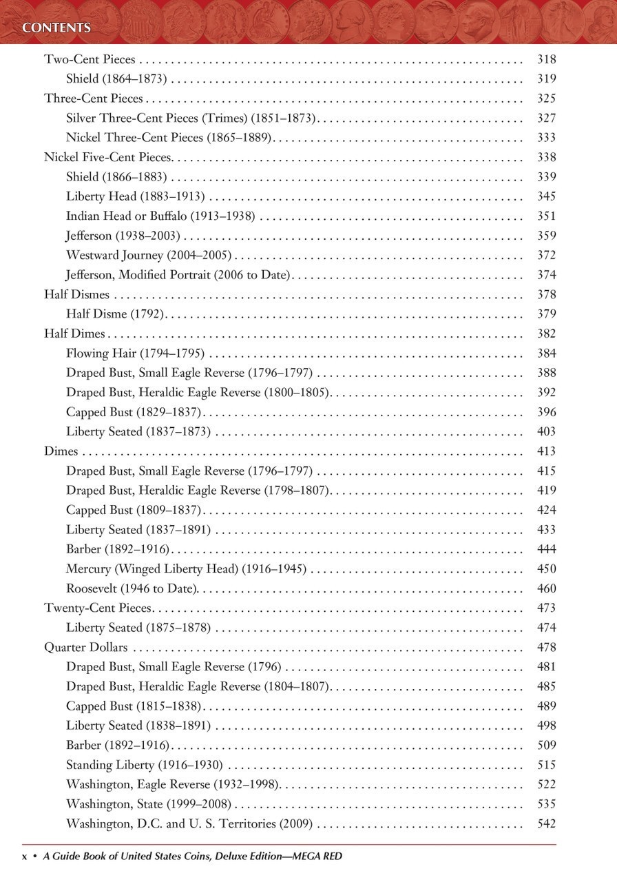 Mega Red Guide Book of U.S. Coins Deluxe 10th Edition Hardcover