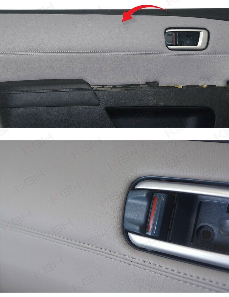 Insert Front Door Panel Cover Leather Replacement for Honda Pilot 2009-2015 Gray