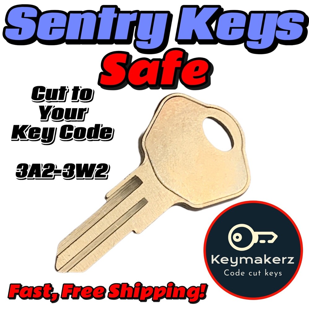 Sentry Safe Keys Replacement Spare key Cut to Your Key Code 3A2-3W2
